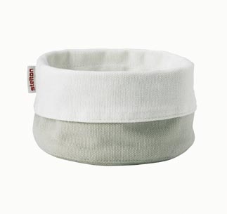 X2 paniers &agrave; pain tissu petit mod&egrave;le blanc/cr&egrave;me