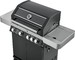 Barbecue à gaz 4 brûleurs 70 x 16 cm habillage noir Videro G4