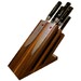 Bloc à couteaux en noyer aimanté tout équipé de 4 couteaux Kasumi Damas