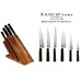 Bloc à couteaux en noyer aimanté tout équipé de 6 couteaux Kasumi Tora