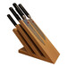 Bloc à couteaux en hêtre aimanté tout équipé de 6 couteaux Kasumi Damas