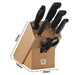 Bloc de couteaux, bois naturel, 8 Pièces. PROFESSIONAL "S"