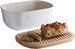Boîte à pain en céramique 35,5x24,5 cm Blanc Craie