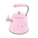 Bouilloire sifflante 2,3L style "Années 50" Rose