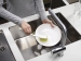 Brosse à vaisselle rectangulaire avec reposoir vert & blanc