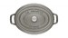 Cocotte en fonte ovale gris graphite 37 cm avec couvercle à bouton laiton