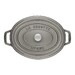 Cocotte en fonte ovale gris graphite 37 cm avec couvercle à bouton laiton