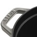 Cocotte en fonte ovale gris graphite 37 cm avec couvercle à bouton laiton