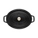 Cocotte en fonte ovale noire 23 cm avec couvercle à bouton laiton