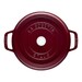Cocotte en fonte ronde bordeaux 2 - 24 cm avec couvercle à bouton laiton