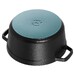 Cocotte en fonte ronde noire 22 cm avec couvercle à bouton laiton