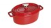 Cocotte en fonte Staub ovale cerise 31 cm avec couvercle à bouton laiton