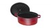 Cocotte en fonte Staub ovale rouge cerise 23 cm avec couvercle à bouton laiton