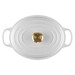 Cocotte ovale 29 cm blanc bouton doré