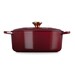 Cocotte ovale 29 cm Rouge Garnet bouton doré