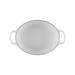 Cocotte ovale 31 cm blanc bouton doré