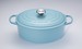 Cocotte ovale bleu riviera 29cm - bouton métal