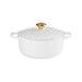 Cocotte ronde 20 cm blanc bouton doré
