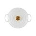 Cocotte ronde 20 cm blanc bouton doré