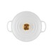 Cocotte ronde 24 cm blanc bouton doré