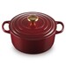 Cocotte ronde 24 cm Rouge Garnet bouton doré