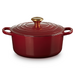 Cocotte ronde 24 cm Rouge Garnet bouton doré