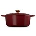 Cocotte ronde 28 cm Rouge Garnet bouton doré