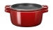 Cocotte ronde en fonte rouge, diam 28cm