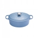 Cocotte Signature en fonte émaillée ovale 27 cm bleu Minéral