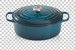 Cocotte Signature en fonte émaillée ovale 29 cm bleu Deep Teal