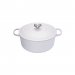 Cocotte Signature en fonte émaillée ronde 20 cm blanc Coton