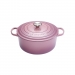 Cocotte Signature en fonte émaillée ronde 24 cm rose Mauve Pink