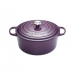 Cocotte Signature en fonte émaillée ronde 26 cm violet Cassis