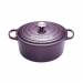 Cocotte Signature en fonte émaillée ronde 28 cm violet Cassis