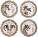 Coffret de 4 Assiettes Dessert Assorties CHEVAUX DU VENT