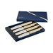 Coffret de 4 couteaux de table lame lisse Facettes manche en bois de frêne