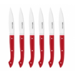 Coffret de 6 couteaux à steak Capucin manche rouge