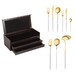 Coffret en bois noir de 75 pièces Goa en acier inoxydable brossé Gold & manche b