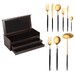 Coffret en bois noir de 75 pièces Goa en acier inoxydable brossé Gold & manche n