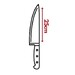 Couteau de cuisine du chef Forgé Pro 25 cm manche noir rivets inox