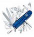 Couteau Suisse SWISSCHAMP 33 fonctions 21 pièces manche bleu translucide