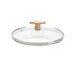Couvercle en verre bouton bois ø 20 cm pour Collection acier minéral B Bois
