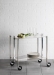 Desserte roulante et pliante 2 étages montants chromés plateaux acryliques givré