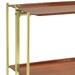 Desserte roulante et pliante 2 étages montants dorés plateaux stratifiés Bois Orme
