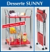 Desserte ' Sunny' rouge 58x44x80cm