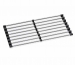 Dessus d'évier pliable en inox et silicone noir 46 x 22 cm