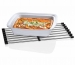 Dessus d'évier pliable en inox et silicone noir 46 x 22 cm