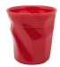 Gobelet porte ustensiles 'Froissé' en céramique ø 14 cm H 15 cm rouge