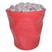 Gobelet porte ustensiles 'Froissé' en céramique ø 14 cm H 15 cm rouge