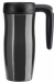 Gourde & mug noire en acier inoxydable 0.47 L - verroullage anti-débordement -